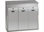 Wertstoffsortiersystem VAR 3 x 48 Liter, Edelstahl