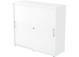 Schiebetürenschrank, 3 OH, B 1200 x T 400 x H 1100 mm, weiß/weiß