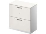 Schäfer Shop Genius Hängeregistraturschrank TETRIS SOLID, 2 OH, B 800 mm, abschließbar, mit Abdeckplatte, weiß/weißalu