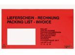Dokumententasche/Lieferscheintasche SecurePack, DIN lang, mit Aufdruck, Sichtfenster, selbstklebend, wasserfest, PCR & FSC®-Kraftpapier, rot, 250 Stück