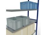 SCHULTE Lagertechnik Fachbodenregal - Stecksystem MULTIplus 250, Anbauregal, Längenriegel, 2500x1300x500 mm, 6 Böden, enzianblau/verzinkt