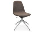 Konferenzsessel Topstar Sitness Life 1.1, dreh-/sitzhöhenverstellbar, ohne Armlehnen, B 460 x T 390 x H 450-480 mm, 4-Fußgestell, Alu poliert & Stoff, braun