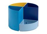 Stiftebox Exacompta BEE BLUE The Quarter, modulare Kreisform, 3 gleich hohe & 1 niedriges Viertel, stapelbar, Kunststoff, mehrfarbig