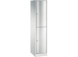 C+P Garderobenspind Resisto, 1 Abteil, 2 Fächer, B 396 x T 540 x H 1950 mm, Lichtgrau/Lichtgrau