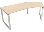Schäfer Shop Genius Winkelschreibtisch MODENA FLEX, 135°, Bügelfuß, Ansatz rechts, B, B 2165 mm, Ahorn-Dekor