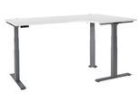 Schäfer Shop Genius Winkelschreibtisch Modena Flex, elektrisch höhenverstellbar, 90° Winkel, T-Fuß, B 2000 mm, weiß/anthrazit