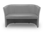 Nowy Styl Zweisitzer-Sofa CLUB DUO, Kunstleder, voll gepolstert, Sitzhöhe 455 mm, grau