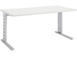 Schäfer Shop Select Schreibtisch Moxxo IQ, Rechteck, C-Fuß, B 1600 x T 800 x H 735 mm, weiß