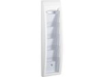 Prospektwandhalter Paperflow Quickfit, 5 Fächer im Format DIN 1/3 A4, B 168 x T 95 x H 650 mm, Polystyrol, weiß