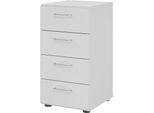 Schubladenschrank Breno, 4 Schübe, Metallgriffe, B 400 x T 420 x H 748 mm, lichtgrau/lichtgrau