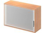 Schäfer Shop Genius Aufsatz-Querrolladenschrank TETRIS WOOD, 2 OH, B 1200 x T 421 x H 750 mm, Buche-Dekor