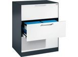 Hängeregistraturschrank ASISTO C 3000, 3 Schubladen, 2-bahnig, B 800 mm, anthrazit/weiß