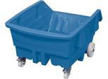 Kippwagen, Polyethylen, blau, B 1170 x T 1590 x H 1100 mm, 1000 l, Schüttkanthöhe 670 mm, bis 250 kg