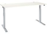 Schäfer Shop Select Schreibtisch ERGO-T 2.0, elektrisch höhenverstellbar, Rechteck, T-Fuß, B 1800 x T 800 x H 715-1205 mm, weiß/weißalu