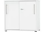 Schäfer Shop Select Schiebetürenschrank Start Off, 2 OH, abschließbar, B 800 x T 420 x H 788 mm, Holz, weiß/weiß