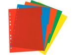 herlitz Ringbuchregister, DIN A4, blanko, Eurolochung, Polypropylen-Folie, farbsortiert, 5-teilig