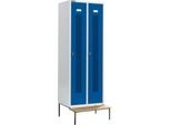 Schäfer Shop Select Kleiderspind, mit Sitzbank, 2 Abteile, 300 mm, Drehriegelverschluss, Tür enzianblau
