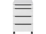 Rollcontainer, 4 Schubladen inkl. Utensilienfach, B 420 x T 600 x H 630 mm, lichtgrau