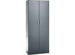 Büroschrank, 5 OH, abschließbar, mit aufliegenden Türen, B 800 mm, Basaltgrau