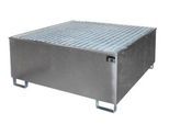Auffangwanne BAUER AW 1000/PE mit Gitterrost, 1000 l IBC, B 1475 x T 1475 x H 625 mm, verzinkt