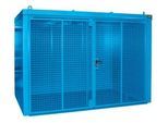 Gasflaschencontainer BAUER GFC-B M4, B 1570 x T 3120 x H 2295, für 60 Gasflaschen, feuerbeständig, abschließbar, blau