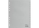 Durable Kunststoffregister, A4 hoch, Zahlen 1-15, grau