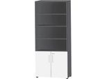 Schäfer Shop Select Kombischrank SET UP, 6 OH, B 800 x T 420 x H 2240 mm, graphit/weiß