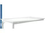 Aufbauportal, niedrig, Ansatztisch STANDARD Arbeitstisch/Werkbank UNIVERSAL/PROFI, brillantblau