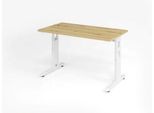 Home Office Tisch, Rechteck, C-Fuß, B 1200 x T 672 x H 650-850 mm, Wildeiche/weiß