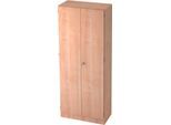 Aktenschrank, 5 OH, abschließbar, B 800 x T 420 x H 2004 mm, Nussbaum-Dekor