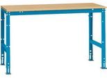 Manuflex Grundtisch UNIVERSAL Standard, Tischplatte Multiplex, 1500x800, lichtblau