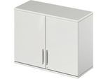Schäfer Shop Genius Aufsatzschrank TETRIS WOOD, 2 OH, B 1000 mm, abschließbar, lichtgrau
