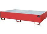 Regalwanne Typ RW/GR 2700-2, mit Gitterrost, rot RAL3000