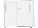 Schäfer Shop Select Schiebetürenschrank SET UP, abschließbar, 2 Ordnerhöhen, B 800 x T 420 x H 788 mm, weiß/weiß