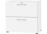 Schäfer Shop Select HR-Schrank Start Off, 2 OH, abschließbar, B 800 x T 420 x H 788 mm, Holz, weiß/weiß