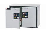 Sicherheitsunterbauschrank Typ 90 asecos UB-S-90, 2 Schubladen, Front Lichtgrau, B 1102 x T 600 x H 800 mm