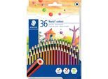Buntstifte Staedtler Noris® colour 185, HB, 6-Kant, rutschfest & bruchfest, nachhaltiges & PEFC®-zertifiziertes WOPEX-Material, farbsortiert, 36 Stück
