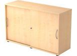 Schiebetürenschrank TARA, 2 Ordnerhöhen, B 1200 x T 400 x H 748 mm, abschließ- & stapelbar, Ahorn-Dekor