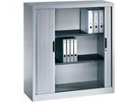 C + P Rollladenschrank Omnispace, 3 OH, abschließbar, B 1200 x T 420 x H 1230 mm, Stahl/Kunststoff, lichtgrau