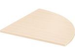 Systemwinkelplatte, 90° gerundet, B 800 x T 800 mm, Ahorn