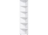 Eckabschlussregal PALENQUE, 6 OH, B 400 x T 400 x H 2160 mm, weiß