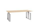 Schreibtisch QUANDOS BOX, Kufengestell, Rechteck, B 2000 x T 900 x H 720 - 820 mm, Eiche Masonic