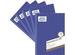 Avery® Zweckform Kassenbericht 305-5, A5 Hochformat, mit Ausfüllhilfe, ohne Durchschläge, perforiert & gelocht, Papier, weiß, 5 Bücher mit 50 Blatt
