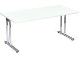 Schreibtisch PALENQUE, C-Fuß, Rechteck, B 1600 x T 800 x H 680-820 mm, weiß