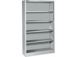 Schäfer Shop Select Regal AS 2409, mit 4 höhenverstellbaren Fachböden, B 950 x T 400 x H 1935 mm, Stahlblech, weißaluminium RAL 9006
