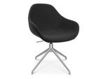 Konferenzsessel Topstar Sitness Life 2.0, dreh-/sitzhöhenverstellbar, Armlehnen, B 450 x T 390 x H 440-470 mm, 4-Fußgestell, Alu matt & Stoff, schwarz