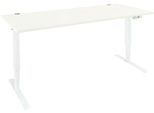 Schäfer Shop Genius Schreibtisch AERO FLEX, elektrisch höhenverstellbar, Rechteck, T-Fuß, B 1600 mm, weiß/weiß + Memorypanel