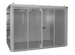 Gasflaschencontainer BAUER GFC-B M4, B 1570 x T 3120 x H 2295, für 60 Gasflaschen, feuerbeständig, abschließbar, grau