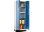 Schäfer Shop Select Materialspind, 1800 x 630 x 500 mm, Zylinderschloss, lichtgrau/enzianblau