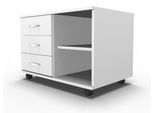 Schäfer Shop Select Mobiles Sideboard, Regal + 3 Schübe + Utensilienschub, B 800, anstellbar links, weiß